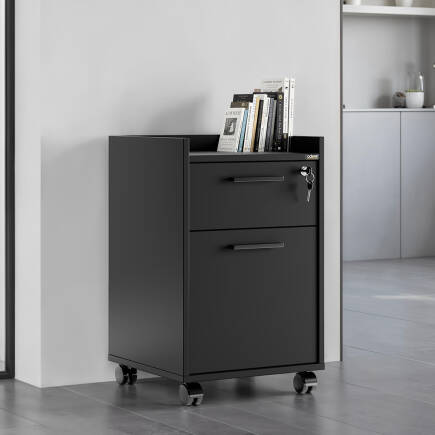 2 Çekmeceli Kilitli Keson-Siyah 40x56x40 cm (1)