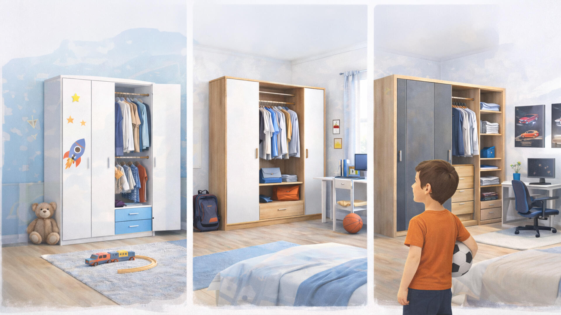 Çocuk ve Genç Odaları İçin Pratik Gardırop Modelleri