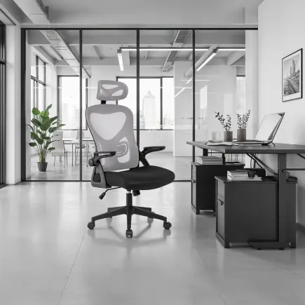 Action Ofis ve Çalışma Koltuğu-File/Gri-Siyah 57x117x127x63 cm (GxYxD) - 4