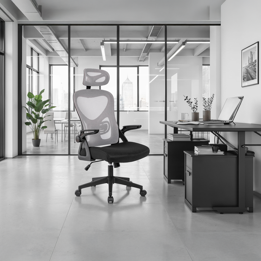 Action Ofis ve Çalışma Koltuğu-File/Gri-Siyah 57x117x127x63 cm (GxYxD) - 4
