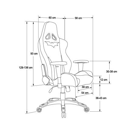 AKRacing Bat Serisi Oyuncu ve Çalışma Koltuğu-Siyah-Mavi 54x135x56 cm (GxYxD) - 5