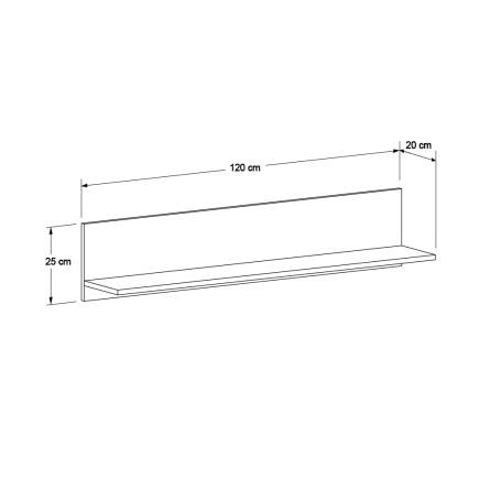 Dekoratif Duvar Rafı - İspanyol Ceviz 120x25x20 cm (GxYxD) - 4