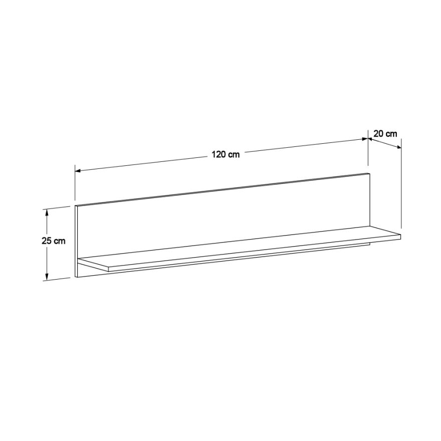 Dekoratif Duvar Rafı - İspanyol Ceviz 120x25x20 cm (GxYxD) - 4