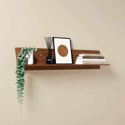 Dekoratif Duvar Rafı - İspanyol Ceviz 120x25x20 cm (GxYxD) 