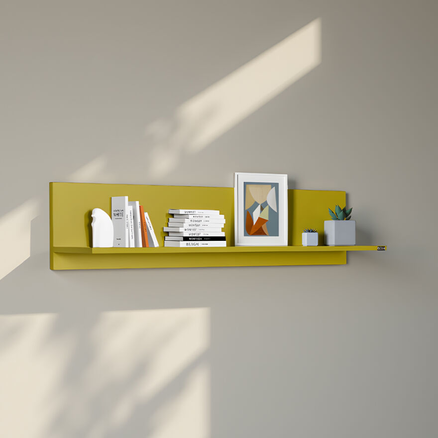 Dekoratif Duvar Rafı - Yeşil 120x25x20 cm (GxYxD) - 1
