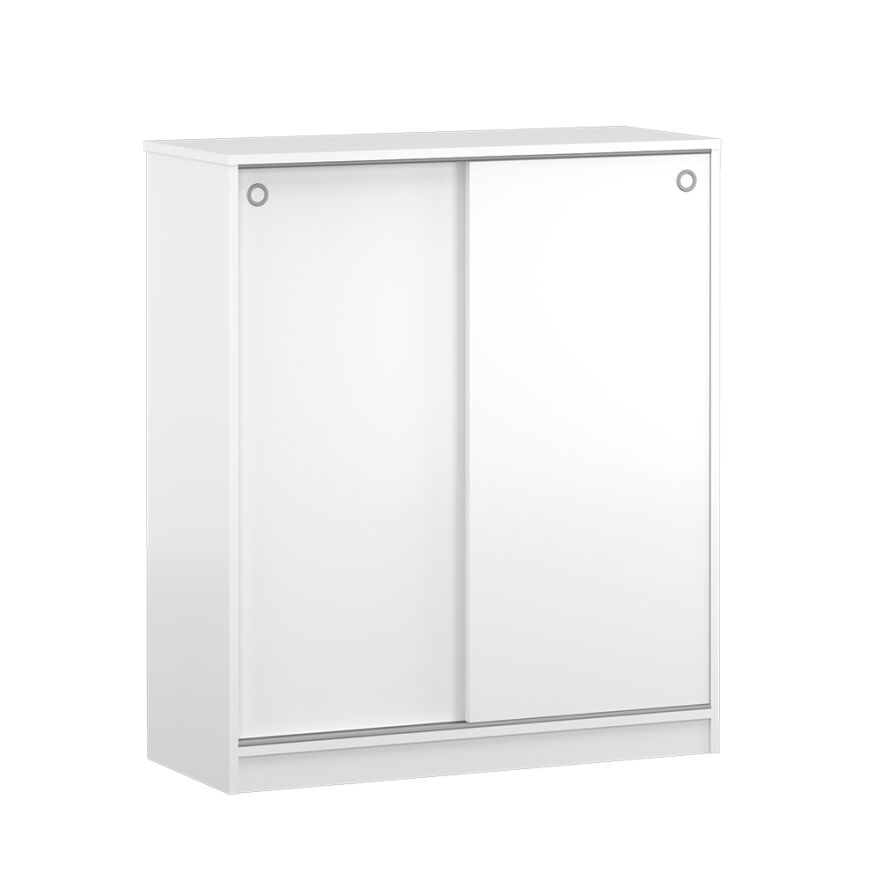 Diamond Sürgülü 5 Raflı Çok Amaçlı Dolap - Mat Beyaz 91x105x37 cm (GxYxD) - 8