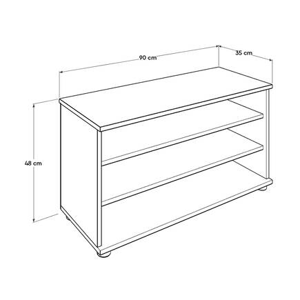 Flat Line 3 Bölmeli Tv Sehpası - Latte 90x48x35 cm (GxYxD) - 6