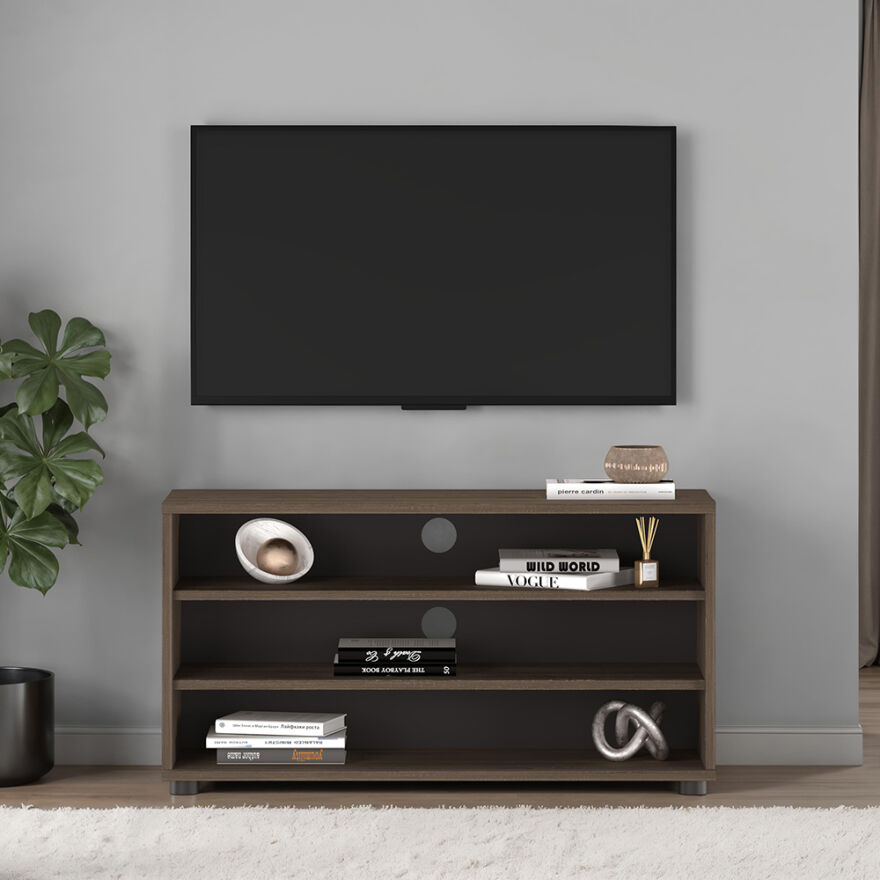 Flat Line 3 Bölmeli Tv Sehpası - Latte 90x48x35 cm (GxYxD) - 2