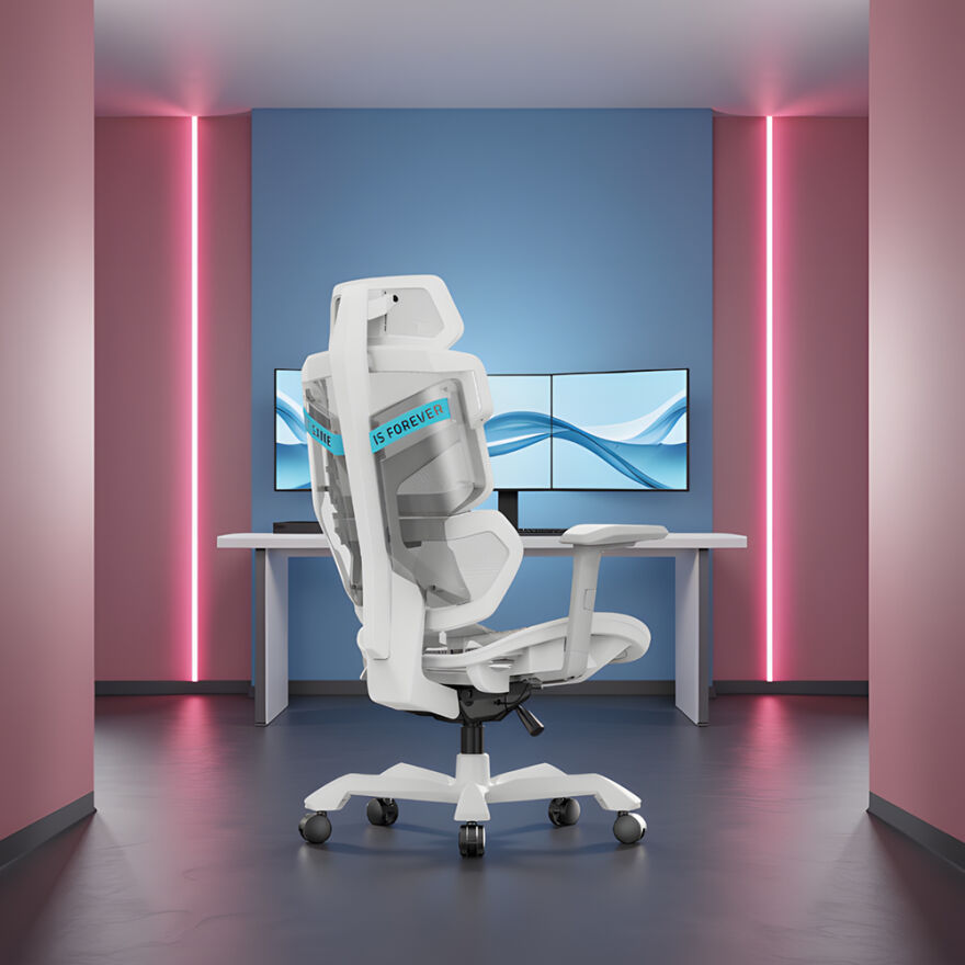 Adore Gaming Ace Ultra Ergonomik Oyuncu ve Yönetici Koltuğu-Beyaz-Gri 70x117-127x70 cm (GxYxD) - 8