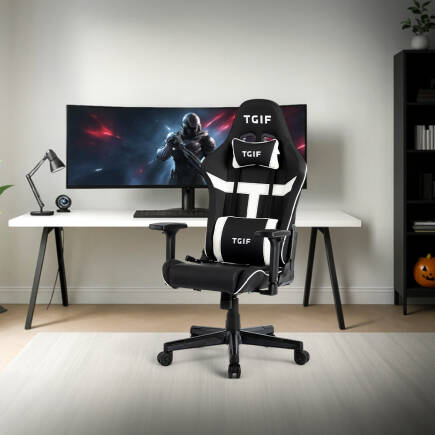 Adore Gaming Apollo Profesyonel Oyuncu ve Yönetici Koltuğu-Siyah-Beyaz 42x124-131,5x64 cm - 21