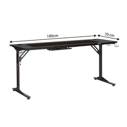 Adore Gaming Boss Oyuncu ve Bilgisayar Masası-Siyah 180x76x70 cm (GxYxD) - 7
