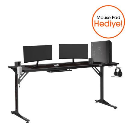 Adore Gaming Boss Oyuncu ve Bilgisayar Masası-Siyah 180x76x70 cm (GxYxD) - 1