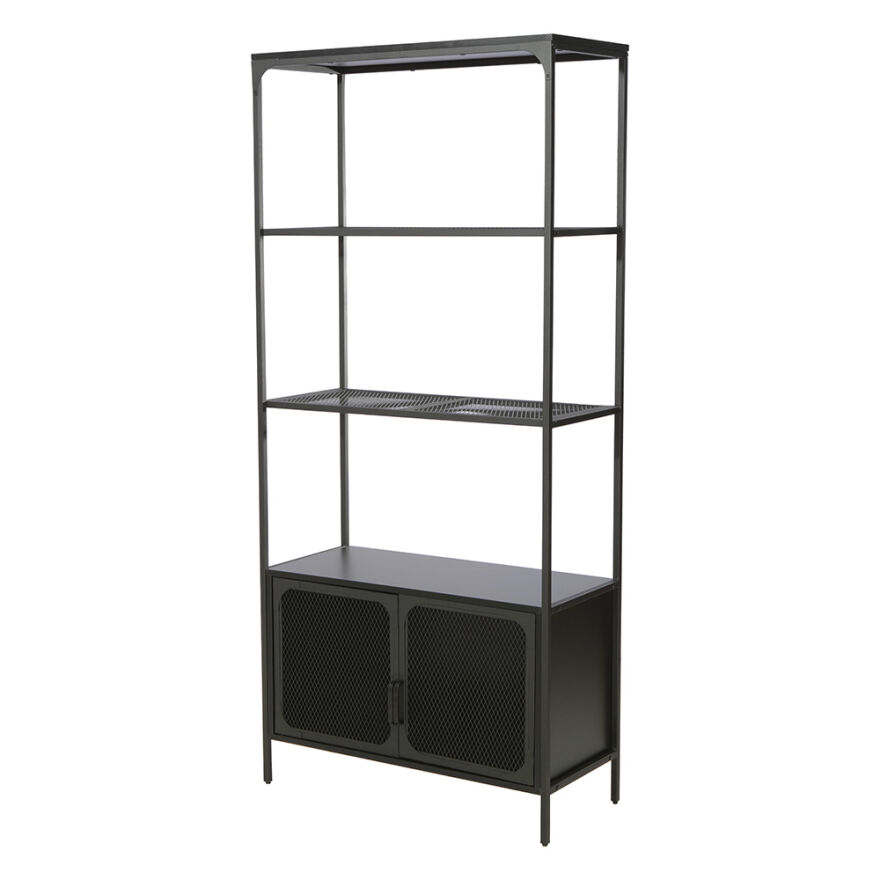 Adore Gaming Cage Metal Kitaplık Siyah 80x177x36 cm - 2