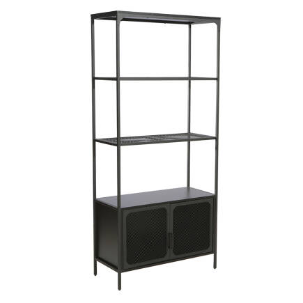 Adore Gaming Cage Metal Kitaplık Siyah 80x177x36 cm - 1