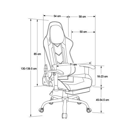 Adore Gaming Combo Profesyonel Oyuncu ve Çalışma Koltuğu-Siyah-Mavi 71x130-139,5x58 cm (GxYxD) - 9
