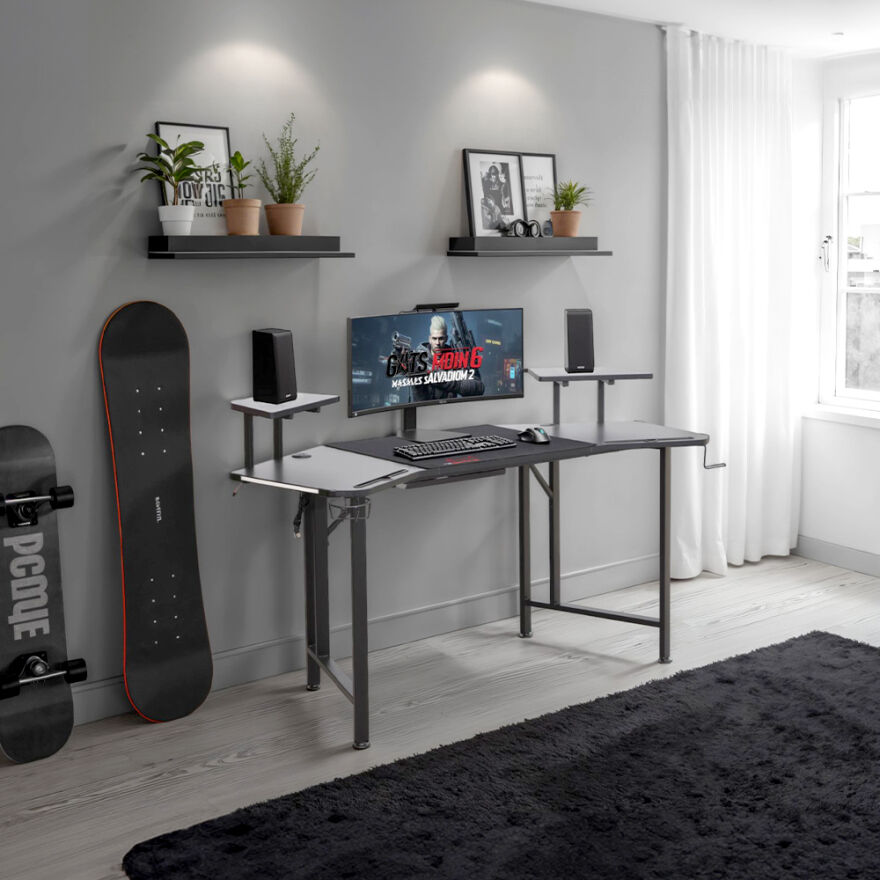 Adore Gaming Commander Oyuncu Masası RGB Carbon Fiber - Siyah 160x95x75 cm - 4