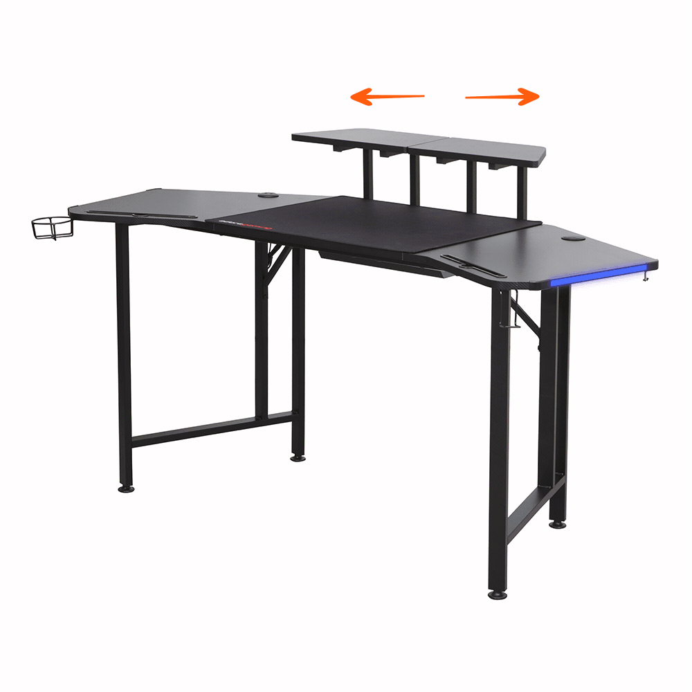 Adore Gaming Commander Oyuncu Masası RGB Carbon Fiber - Siyah 160x95x75 cm - Adore Mobilya (1)