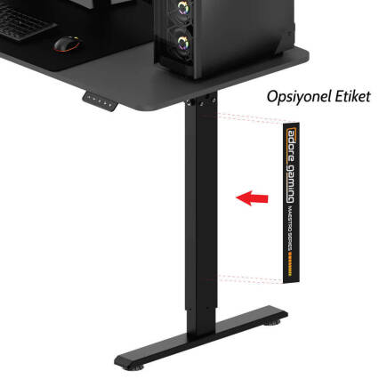 Adore Gaming Elevator-X Yükseklik Ayarlı Oyuncu Masası - Siyah 160x72-117x75 cm - 10