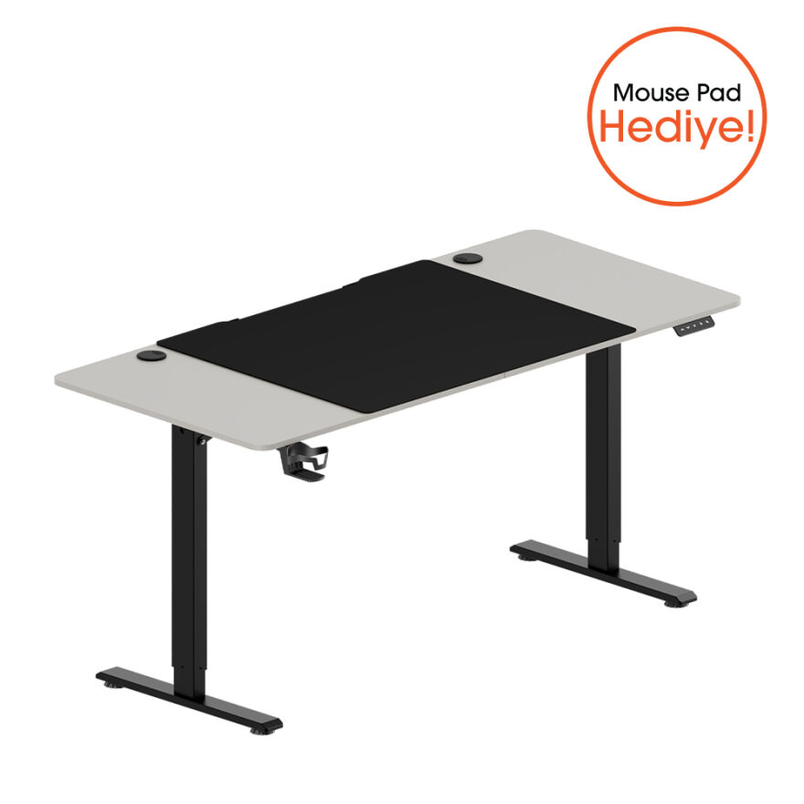Adore Gaming Elevator Yükseklik Ayarlı Oyuncu ve Bilgisayar Masası-Vizon 160x72-117x70 cm - 1