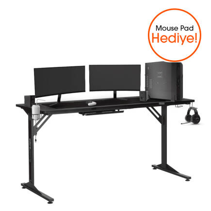 Adore Gaming Feed Oyuncu ve Bilgisayar Masası-Siyah 160x76x60 cm (GxYxD) - 1