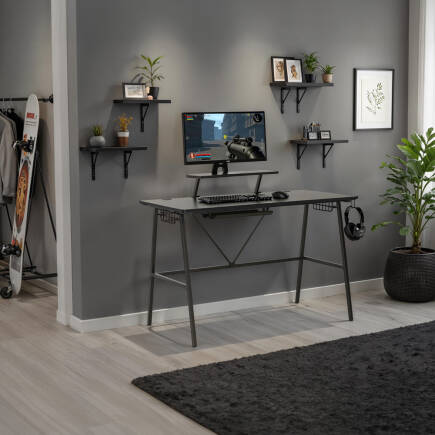 Adore Gaming Master Oyuncu ve Bilgisayar Masası-Siyah 120x90x60 cm - 4
