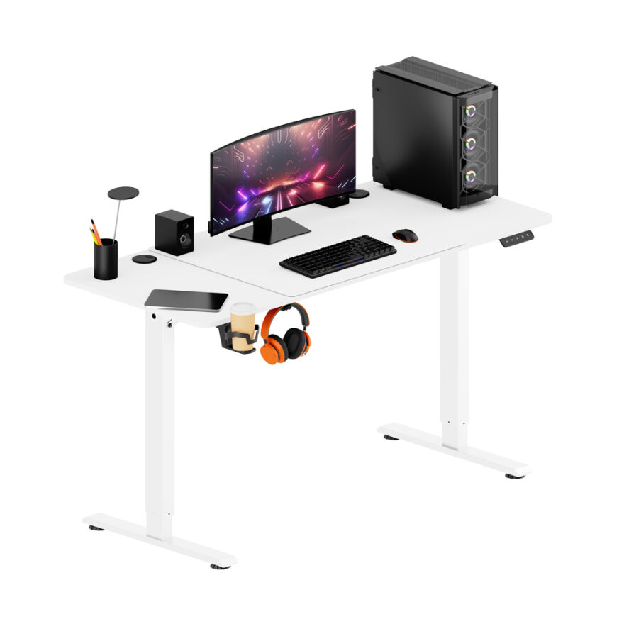 Adore Gaming Mestro Yükseklik Ayarlı Oyuncu ve Bilgisayar Masası-Beyaz 140x72-117x60 cm - 7
