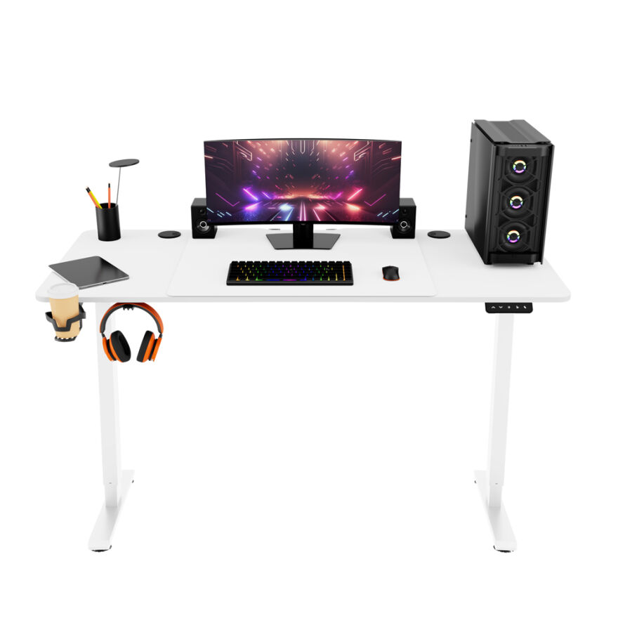 Adore Gaming Mestro Yükseklik Ayarlı Oyuncu ve Bilgisayar Masası-Beyaz 140x72-117x60 cm - 8