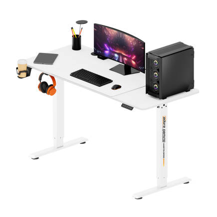 Adore Gaming Mestro Yükseklik Ayarlı Oyuncu ve Bilgisayar Masası-Beyaz 140x72-117x60 cm - 9