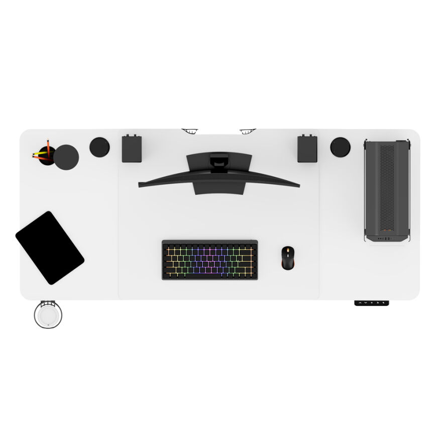 Adore Gaming Mestro Yükseklik Ayarlı Oyuncu ve Bilgisayar Masası-Beyaz 140x72-117x60 cm - 6