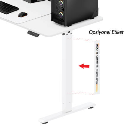 Adore Gaming Mestro Yükseklik Ayarlı Oyuncu ve Bilgisayar Masası-Beyaz 140x72-117x60 cm - 10