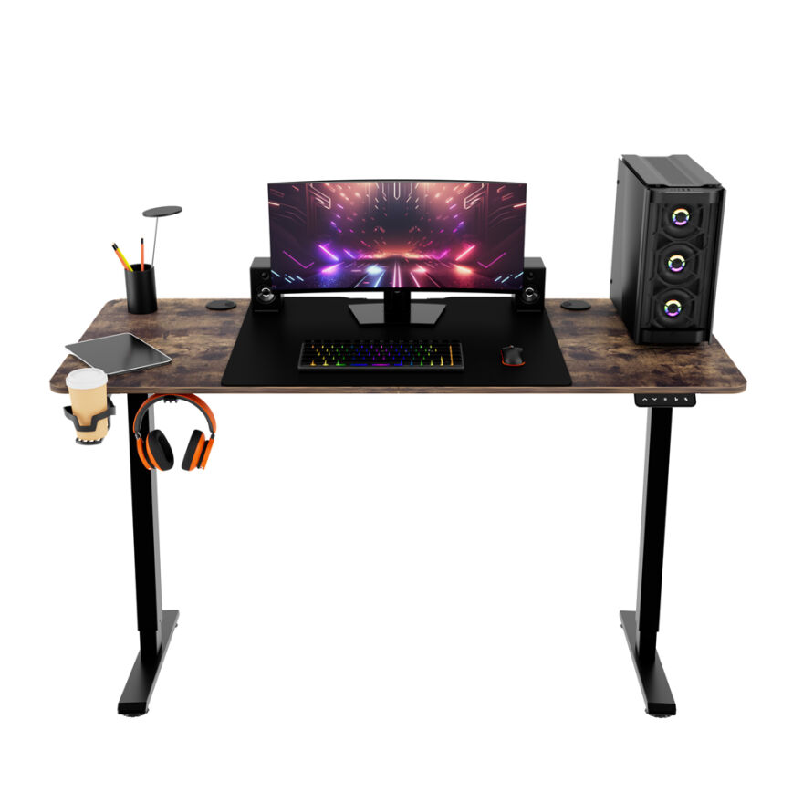 Adore Gaming Mestro Yükseklik Ayarlı Oyuncu ve Bilgisayar Masası-Ceviz 140x72-117x60 cm - 9