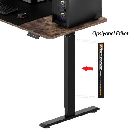 Adore Gaming Mestro Yükseklik Ayarlı Oyuncu ve Bilgisayar Masası-Ceviz 140x72-117x60 cm - 13