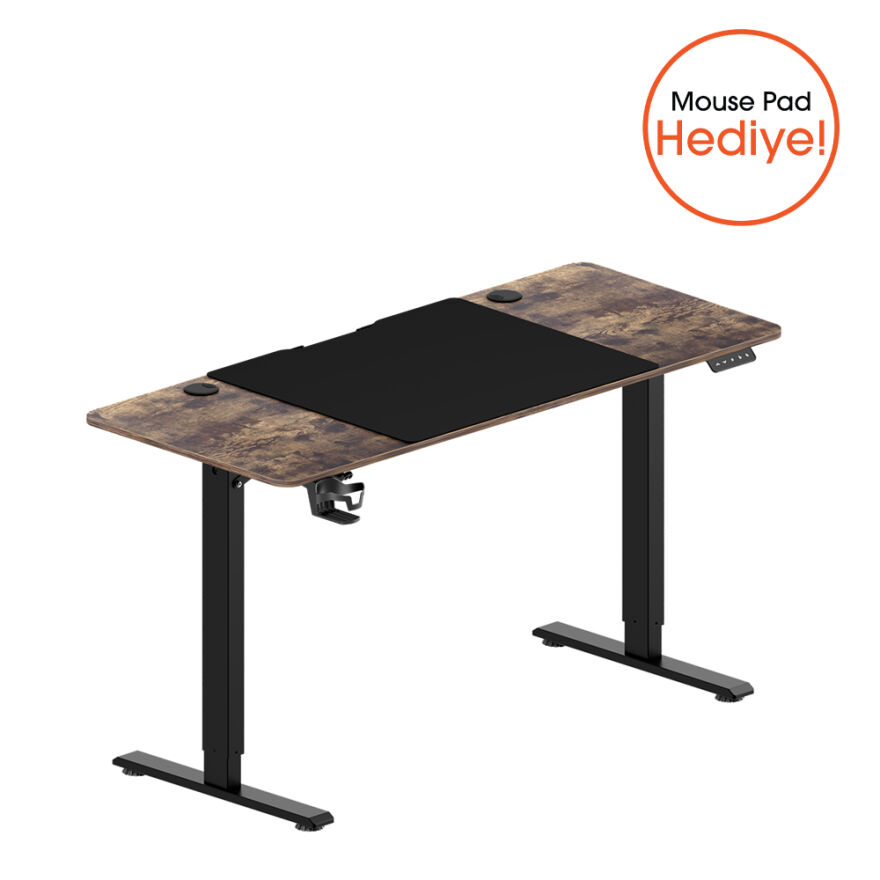 Adore Gaming Mestro Yükseklik Ayarlı Oyuncu ve Bilgisayar Masası-Ceviz 140x72-117x60 cm - 1