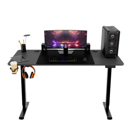 Adore Gaming Mestro Yükseklik Ayarlı Oyuncu ve Bilgisayar Masası-Siyah 140x72-117x60 cm - 8