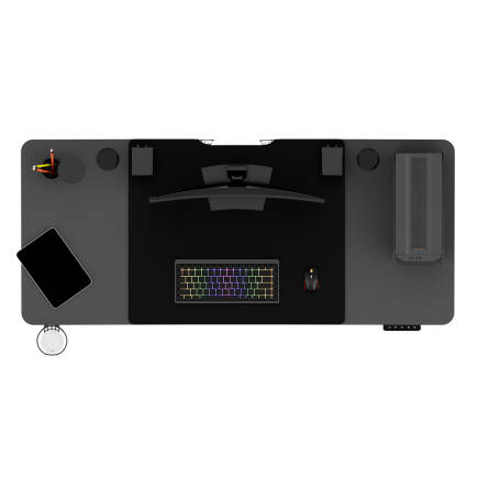 Adore Gaming Mestro Yükseklik Ayarlı Oyuncu ve Bilgisayar Masası-Siyah 140x72-117x60 cm - 6