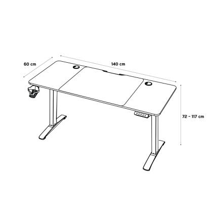 Adore Gaming Mestro Yükseklik Ayarlı Oyuncu ve Bilgisayar Masası-Vizon 140x72-117x60 cm - 12