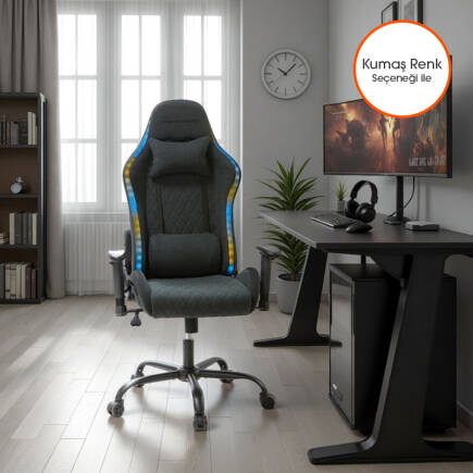 Adore Gaming Prime-X Pofesyonel Oyuncu ve Yönetici Koltuğu - Koyu Gri Kumaş 69x119.5-130x76 cm - 2