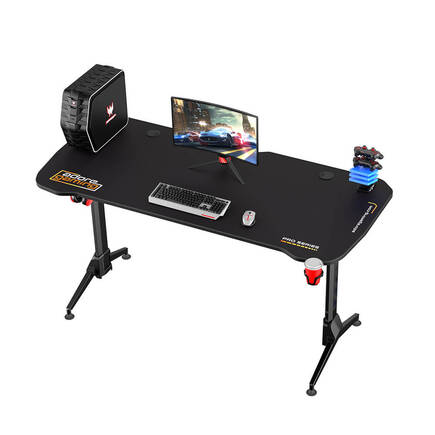 Adore Gaming Karbon Çelik Gövde Oyuncu Bilgisayar Masası-Siyah 160x70-75-80x75 cm (GxYxD) - 2