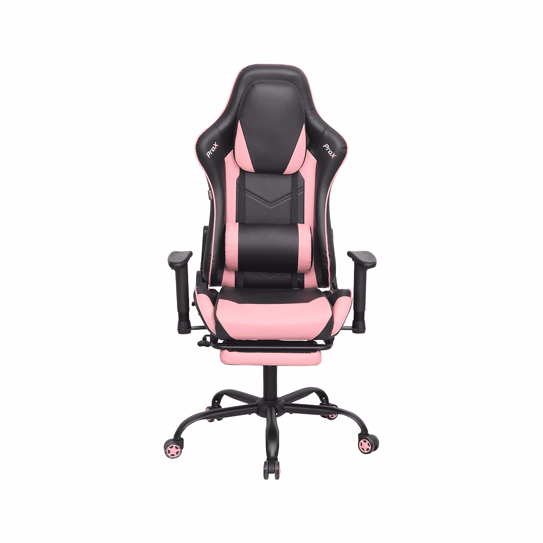 Adore Gaming ProX Oyuncu Koltuğu Siyah / Pembe S. Deri 71x77,5-126x136 cm - Adore Mobilya (1)