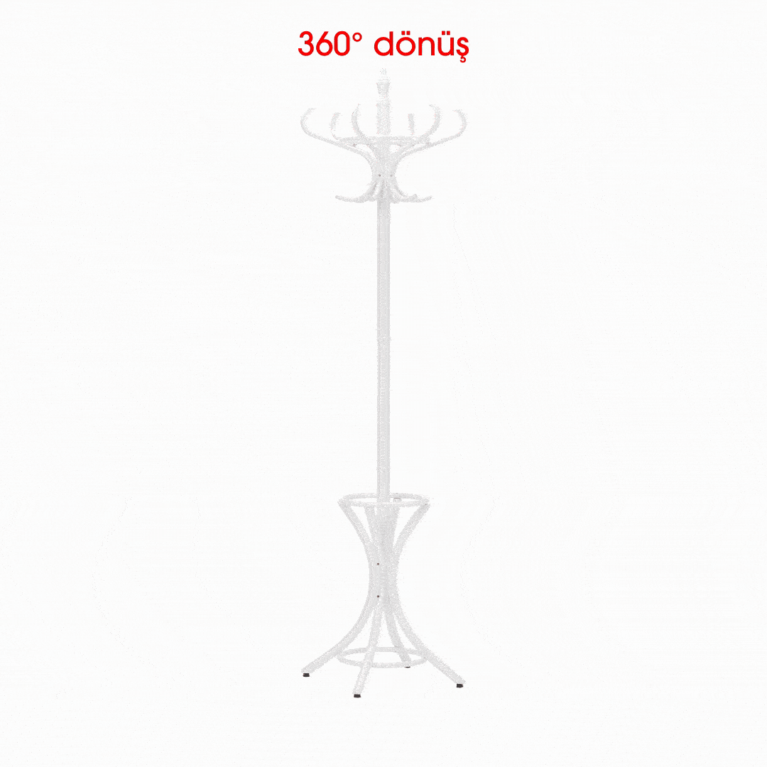 Handy Mate Dorya 12li Ahşap Askılık-Beyaz 51x185x51 cm (GxYxD) - 2