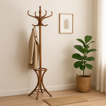 Handy Mate Dorya 12li Ahşap Askılık-Ceviz 51x185x51 cm (GxYxD) 