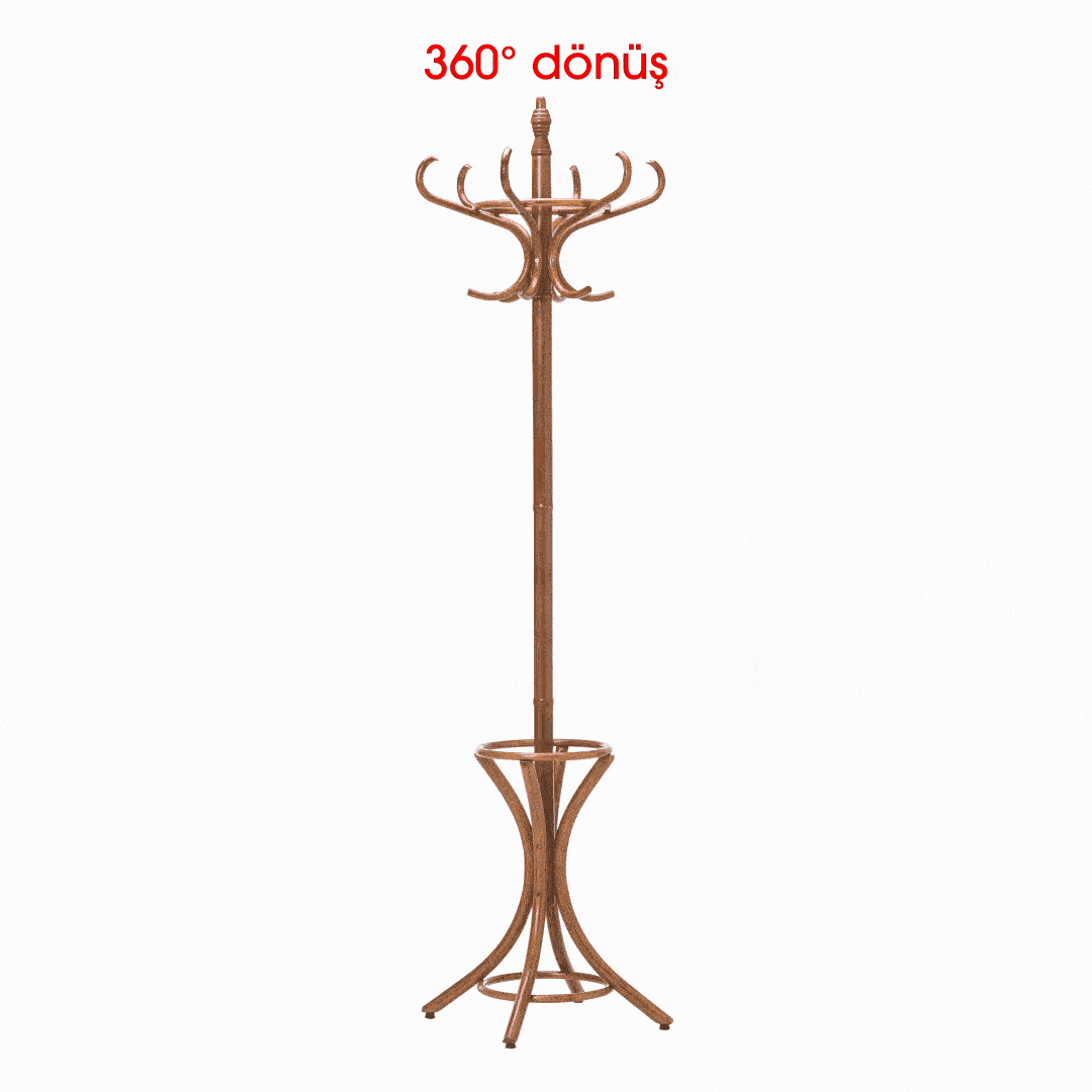 Handy Mate Dorya 12li Ahşap Askılık-Ceviz 51x185x51 cm (GxYxD) - 2