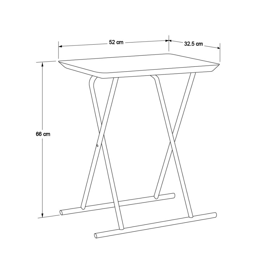 Handy Mate Tepsili Katlanabilir Sehpa - Beyaz 52x66x32,5 cm (GxYxD) - 4