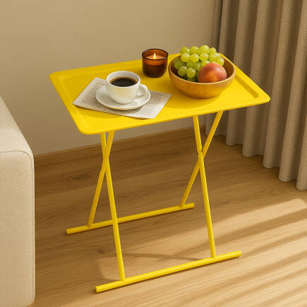 Handy Mate Tepsili Katlanabilir Sehpa - Sarı 52x66x32,5 cm (GxYxD) 