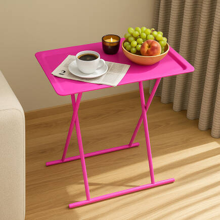 Handy Mate Tepsili Katlanabilir Sehpa - Pembe 52x66x32,5 cm (GxYxD) 