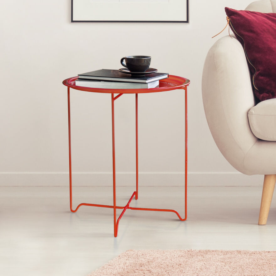 Handy Mate Vergo Tepsili Sehpa - Kırmızı 45x52x45 cm (GxYxD) - 3