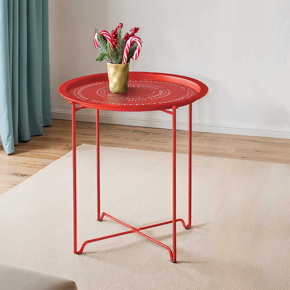Handy Mate Vergo Tepsili Sehpa - Kırmızı 45x52x45 cm (GxYxD)