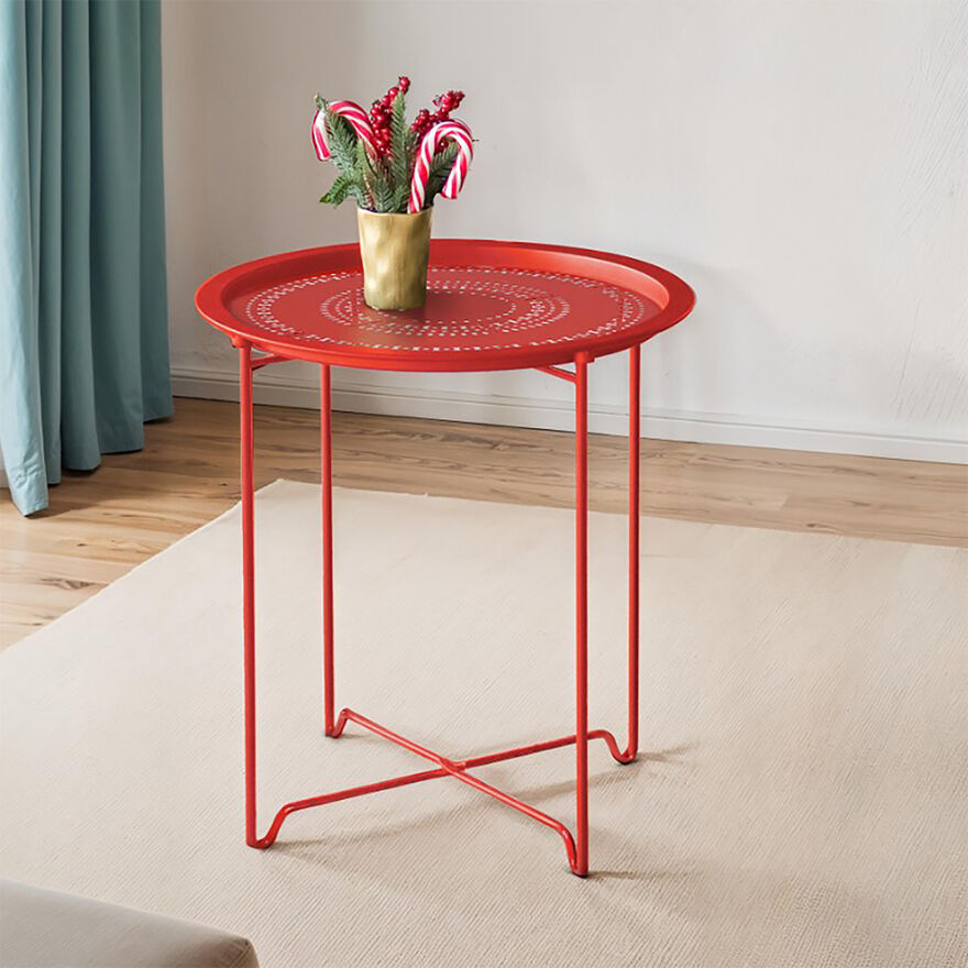 Handy Mate Vergo Tepsili Sehpa - Kırmızı 45x52x45 cm (GxYxD) - 1