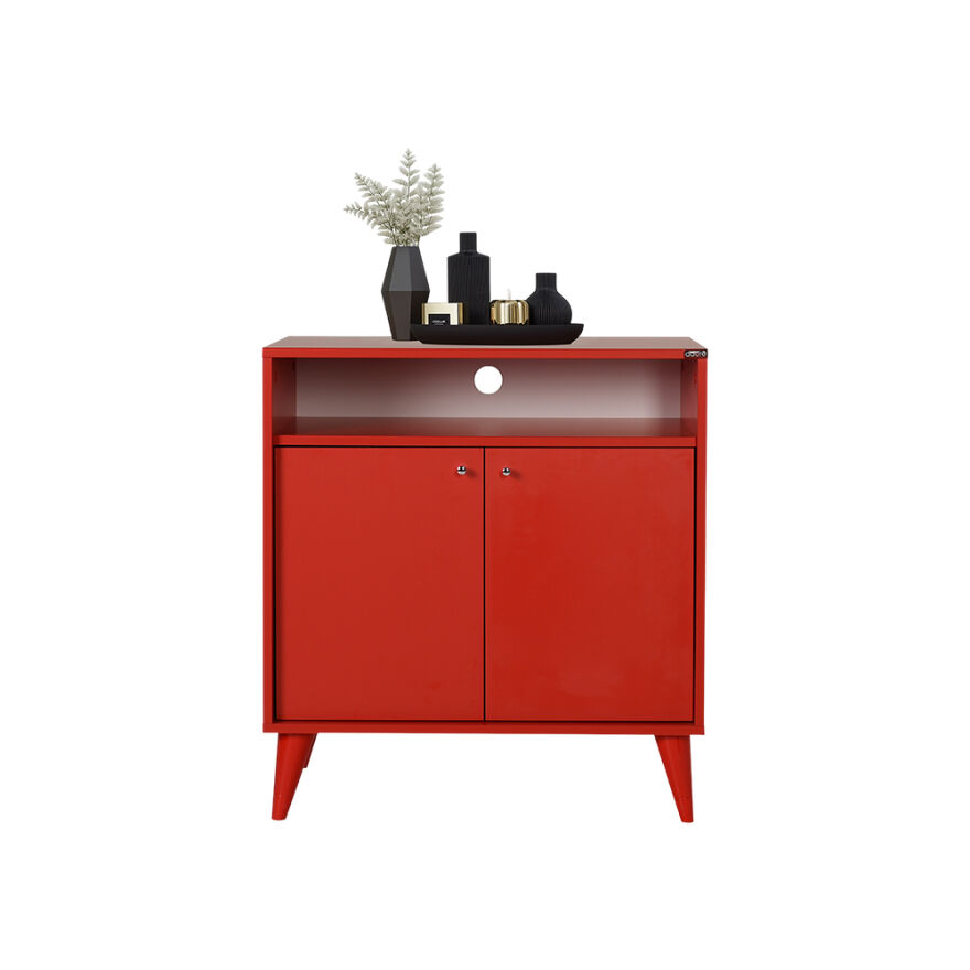 London Çok Amaçlı Dolap - Kırmızı 73x79x42 cm (GxYxD) - 3
