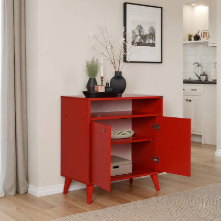 London Çok Amaçlı Dolap - Kırmızı 73x79x42 cm (GxYxD) - 2